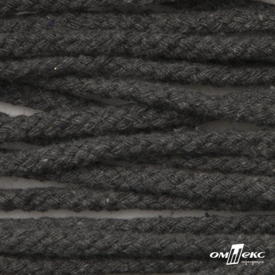 Шнур плетеный d-6 мм круглый, 70% хлопок 30% полиэстер, уп.90+/-1 м, цв.1088-т.серый - купить в Тольятти. Цена: 588 руб.