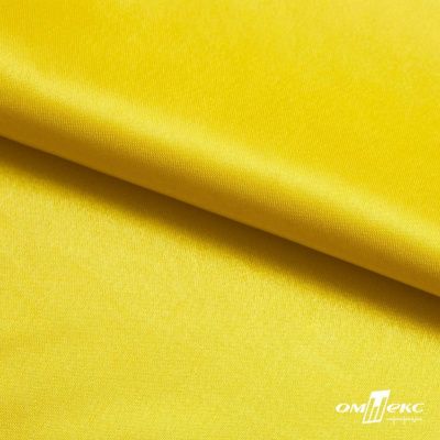 Поли креп-сатин 12-0643, 125 (+/-5) гр/м2, шир.150см, цвет жёлтый - купить в Тольятти. Цена 155.57 руб.