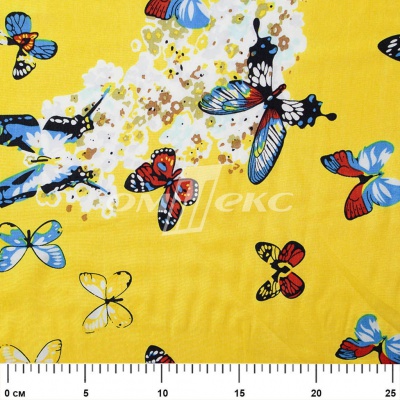 Плательная ткань "Софи" 7.2, 75 гр/м2, шир.150 см, принт бабочки - купить в Тольятти. Цена 241.49 руб.
