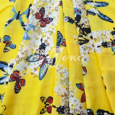 Плательная ткань "Софи" 7.2, 75 гр/м2, шир.150 см, принт бабочки - купить в Тольятти. Цена 241.49 руб.