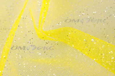 Сетка Глиттер, 40 гр/м2, шир.160см, цвет жёлтый - купить в Тольятти. Цена 163.01 руб.