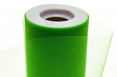 Фатин в шпульках 16-146, 10 гр/м2, шир. 15 см (в нам. 25+/-1 м), цвет зелёный - купить в Тольятти. Цена: 100.69 руб.