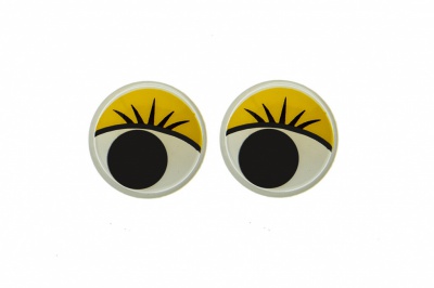 Глазки для игрушек, круглые, с бегающими зрачками, 12 мм/упак.50+/-2 шт, цв. -желтый - купить в Тольятти. Цена: 95.04 руб.
