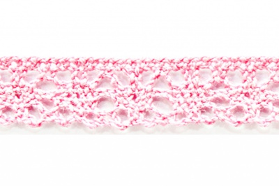 Тесьма кружевная 0621-1607, шир. 15 мм/уп. 20+/-1 м, цвет 096-розовый - купить в Тольятти. Цена: 302.42 руб.