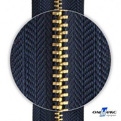 Молнии джинсовые металл т-4, 18 см латунь (YG), цв.- джинсовый синий (560) - купить в Тольятти. Цена: 21.57 руб.