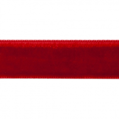 Лента бархатная нейлон, шир.12 мм, (упак. 45,7м), цв.45-красный - купить в Тольятти. Цена: 392 руб.