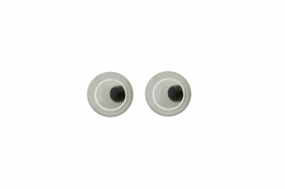 Глазки для игрушек, круглые, с бегающими зрачками, 3 мм/упак.100+/-5 шт, цв. -черно-белые - купить в Тольятти. Цена: 25.40 руб.