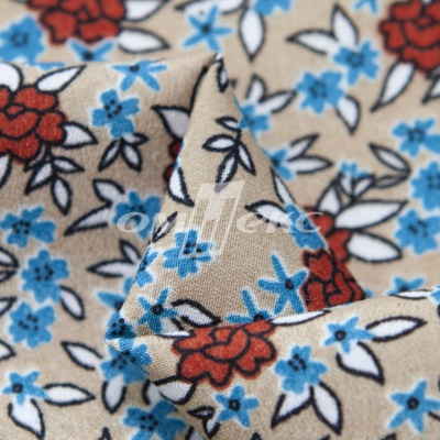 Плательная ткань "Фламенко" 7.1, 80 гр/м2, шир.150 см, принт растительный - купить в Тольятти. Цена 239.03 руб.