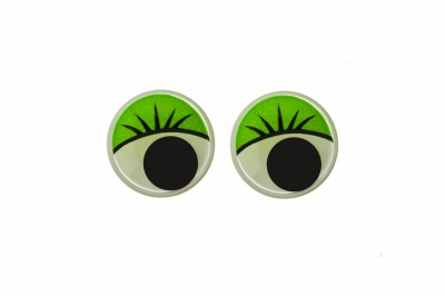 Глазки для игрушек, круглые, с бегающими зрачками, 10 мм/упак.50+/-2 шт, цв. -зеленый - купить в Тольятти. Цена: 71.20 руб.