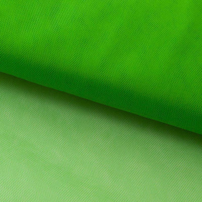 Фатин матовый 16-146, 12 гр/м2, шир.300см, цвет зелёный - купить в Тольятти. Цена 112.70 руб.