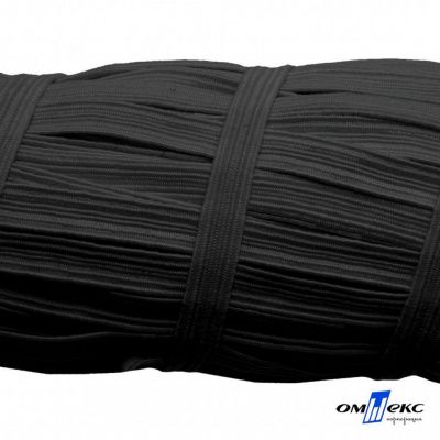 Резиновые нити с текстильным покрытием, шир. 6 мм (55 м/уп), цв.-черный - купить в Тольятти. Цена: 210.75 руб.