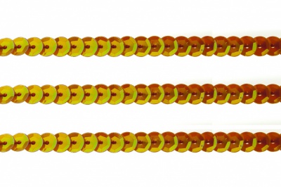 Пайетки "ОмТекс" на нитях, CREAM, 6 мм С / упак.73+/-1м, цв. 88 - оранжевый - купить в Тольятти. Цена: 300.55 руб.