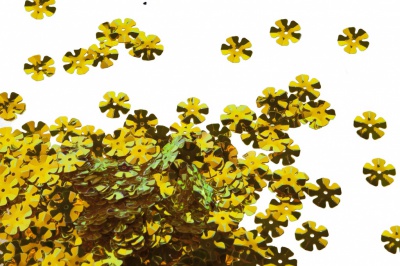 Пайетки "ОмТекс" россыпью,DOUBLE SIDED GOLD,цветок 14 мм/упак.50 гр, цв. 0460-золото - купить в Тольятти. Цена: 80.93 руб.