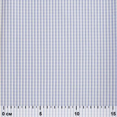 Ткань сорочечная Клетка Виши, 115 г/м2, 58% пэ,42% хл, шир.150 см, цв.2-голубой, (арт.111) - купить в Тольятти. Цена 306.69 руб.