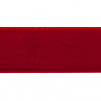 Лента бархатная нейлон, шир.25 мм, (упак. 45,7м), цв.45-красный - купить в Тольятти. Цена: 981.09 руб.