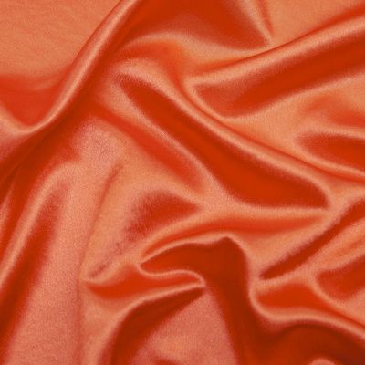 Поли креп-сатин 18-1445, 120 гр/м2, шир.150см, цвет оранжевый - купить в Тольятти. Цена 155.57 руб.