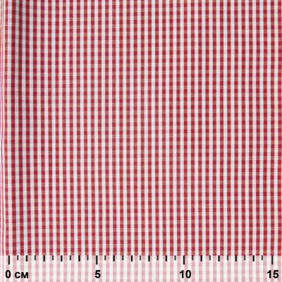 Ткань сорочечная Клетка Виши, 115 г/м2, 58% пэ,42% хл, шир.150 см, цв.5-красный, (арт.111) - купить в Тольятти. Цена 306.69 руб.
