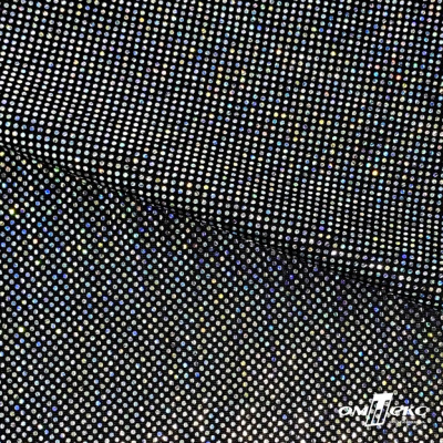 Трикотажное полотно голограмма, шир.140 см, #601-хамелеон чёрный - купить в Тольятти. Цена 452.76 руб.
