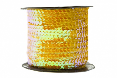 Пайетки "ОмТекс" на нитях, CREAM, 6 мм С / упак.73+/-1м, цв. 92 - золото - купить в Тольятти. Цена: 484.77 руб.