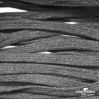 Шнур плетеный d-8 мм плоский, 70% хлопок 30% полиэстер, уп.85+/-1 м, цв.1027-серый - купить в Тольятти. Цена: 735 руб.