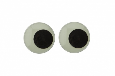 Глазки для игрушек, круглые, с бегающими зрачками, 24 мм/упак.50+/-2 шт, цв. -черно-белые - купить в Тольятти. Цена: 60.32 руб.