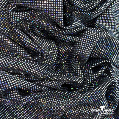 Трикотажное полотно голограмма, шир.140 см, #601-хамелеон чёрный - купить в Тольятти. Цена 452.76 руб.