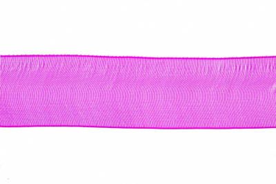 Лента органза 1015, шир. 10 мм/уп. 22,8+/-0,5 м, цвет ярк.розовый - купить в Тольятти. Цена: 38.39 руб.