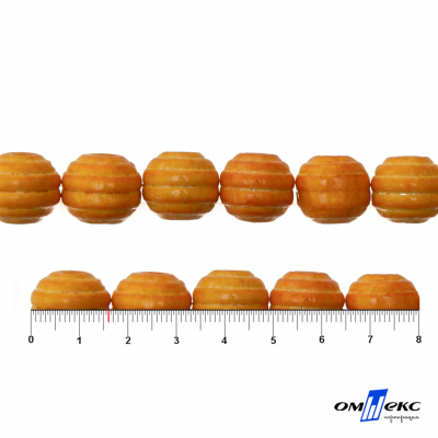 0309-Бусины деревянные "ОмТекс", 16 мм, упак.50+/-3шт, цв.003-оранжевый - купить в Тольятти. Цена: 62.22 руб.