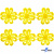 Кружево гипюр "Ромашка" 0575-1169, шир. 25 мм/уп.13,7 м, цвет 8208-жёлтый - купить в Тольятти. Цена: 289.76 руб.