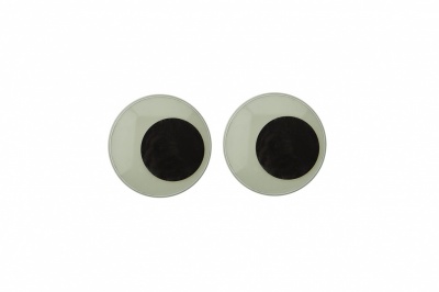 Глазки для игрушек, круглые, с бегающими зрачками, 15 мм/упак.50+/-2 шт, цв. -черно-белые - купить в Тольятти. Цена: 47.40 руб.