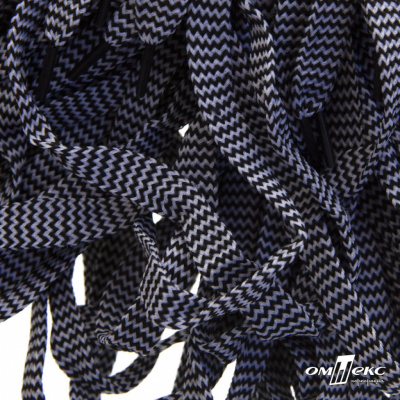 Шнурки #107-07, плоские 130 см, двухцветные цв.серый/чёрный - купить в Тольятти. Цена: 23.03 руб.