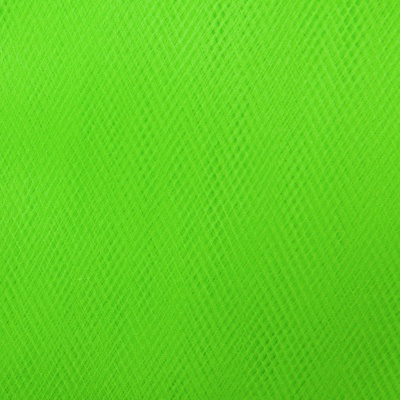Фатин матовый 16-142, 12 гр/м2, шир.300см, цвет неон.зелёный - купить в Тольятти. Цена 101.95 руб.