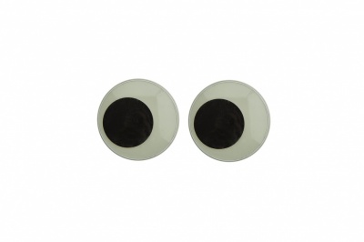 Глазки для игрушек, круглые, с бегающими зрачками, 12 мм/упак.50+/-2 шт, цв. -черно-белые - купить в Тольятти. Цена: 38.32 руб.