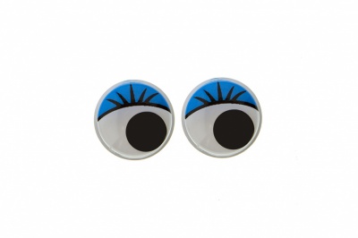 Глазки для игрушек, круглые, с бегающими зрачками, 8 мм/упак.50+/-2 шт, цв. -синий - купить в Тольятти. Цена: 59.05 руб.