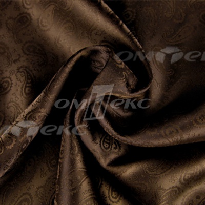 Ткань подкладочная жаккард Р14098, 19-1217/коричневый, 85 г/м2, шир. 150 см, 230T - купить в Тольятти. Цена 166.45 руб.