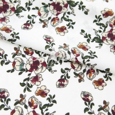 Плательная ткань "Фламенко" 23.1, 80 гр/м2, шир.150 см, принт растительный - купить в Тольятти. Цена 264.56 руб.