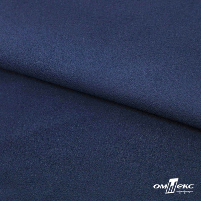 Ткань плательная Креп Рибера, 100% полиэстер,120 гр/м2, шир. 150 см, цв. Т.синий - купить в Тольятти. Цена 142.30 руб.