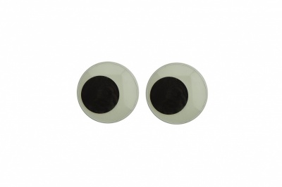 Глазки для игрушек, круглые, с ресничками, 10 мм/упак.50+/-2 шт, цв. -черно-белые - купить в Тольятти. Цена: 21.45 руб.