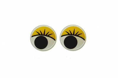 Глазки для игрушек, круглые, с бегающими зрачками, 8 мм/упак.50+/-2 шт, цв. -желтый - купить в Тольятти. Цена: 59.05 руб.
