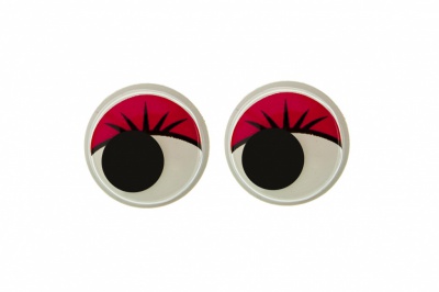 Глазки для игрушек, круглые, с бегающими зрачками, 12 мм/упак.50+/-2 шт, цв. -красный - купить в Тольятти. Цена: 95.04 руб.