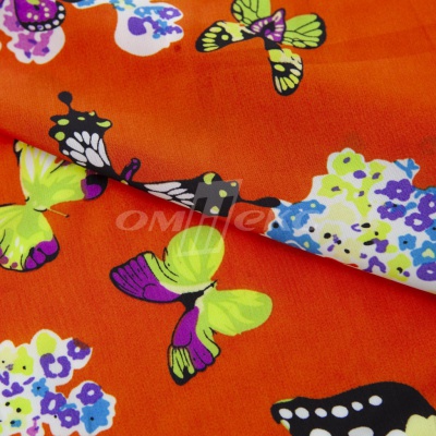 Плательная ткань "Софи" 7.1, 75 гр/м2, шир.150 см, принт бабочки - купить в Тольятти. Цена 241.49 руб.