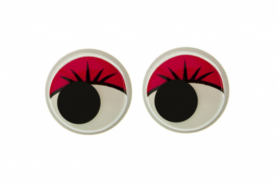 Глазки для игрушек, круглые, с бегающими зрачками, 15 мм/упак.50+/-2 шт, цв. -красный - купить в Тольятти. Цена: 113.01 руб.
